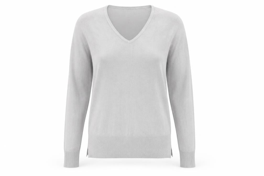 Caroline Morgan Women's Grey V-Neck Pullover Jumper Size 14