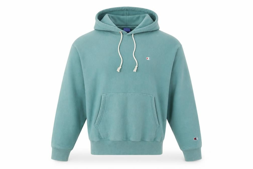 Champion Men's Green Pullover Hoodie - S