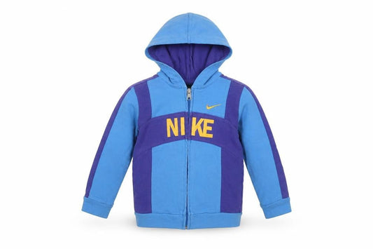 Front view of Nike boys’ blue hoodie, 18-24 mo, casual, cotton, logo