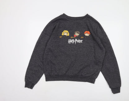 Preloved Harry Potter Grey Unisex Sweatshirt UK 10 - Front
