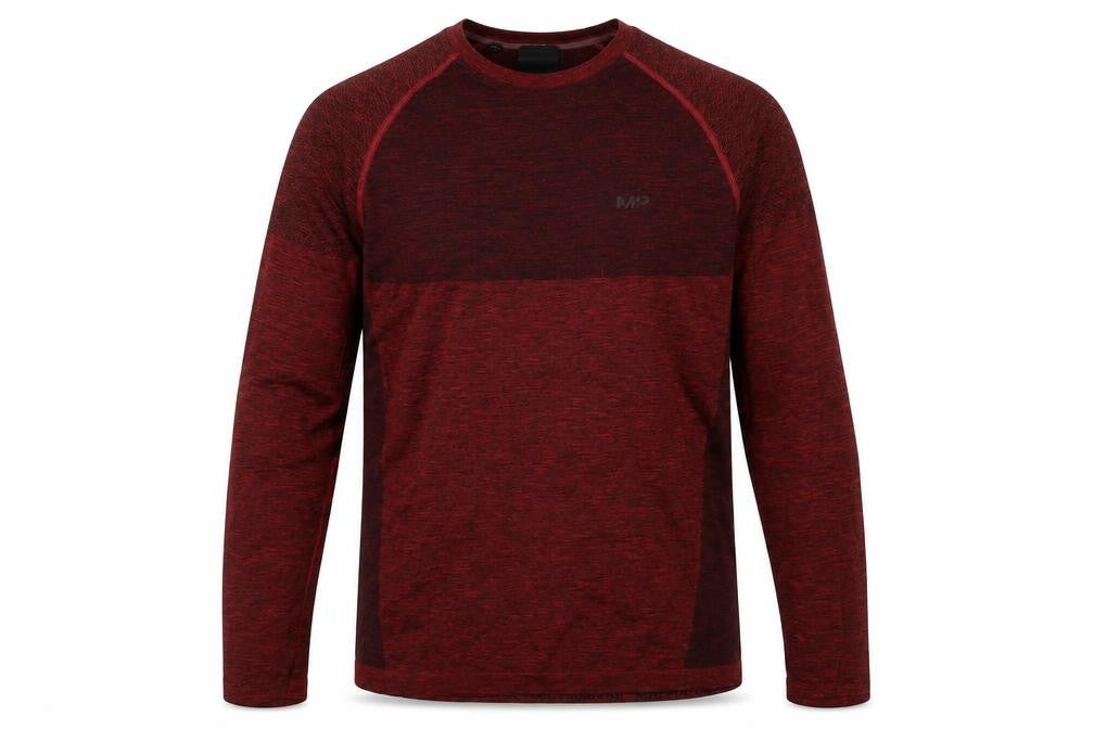 MP Men's Red Long Sleeve T-Shirt, Crew Neck