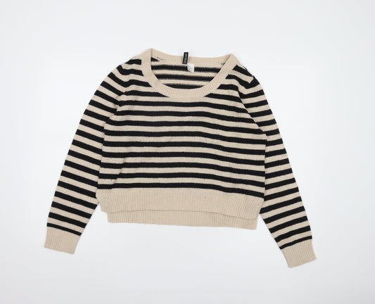 H&M Women's Multicoloured Striped Jumper, Size 12