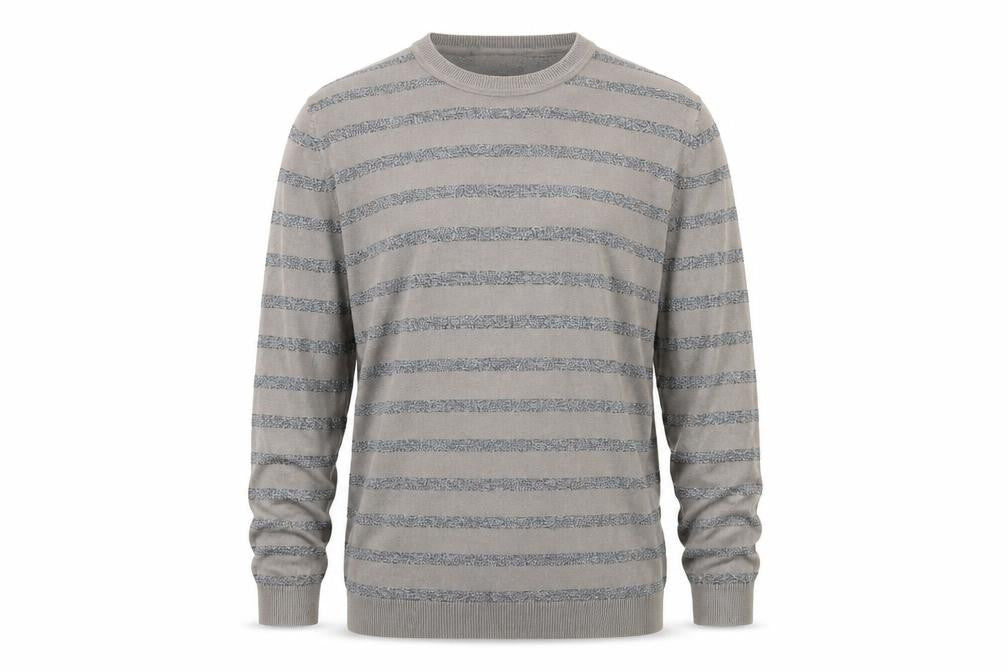 Gap Men's Grey Striped Pullover Jumper, M