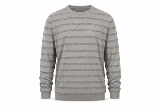 Gap Men's Grey Striped Pullover Jumper, M