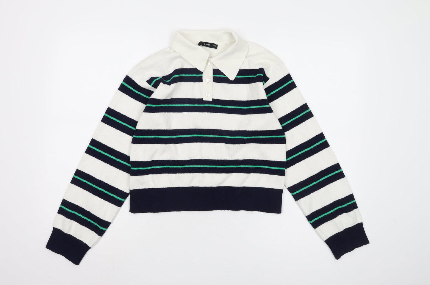 MNG Women's Multicoloured Collared Pullover Jumper S