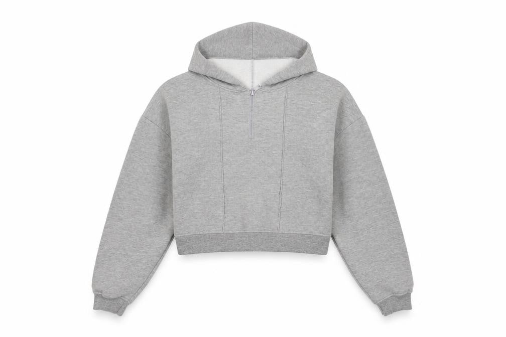 Threadbare Women's Grey 1/2 Zip Hoodie Size 12