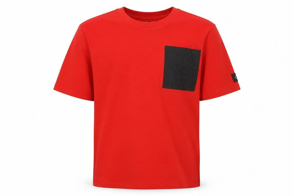 Calvin Klein Boys Red T-Shirt M with Logo Accent