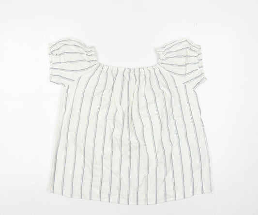 Vero Moda Women’s White Striped Tunic Blouse Size L
