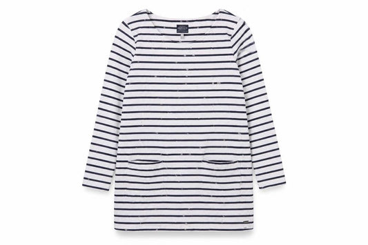 Joules Women's Striped Long Sleeve Cotton Shift Dress