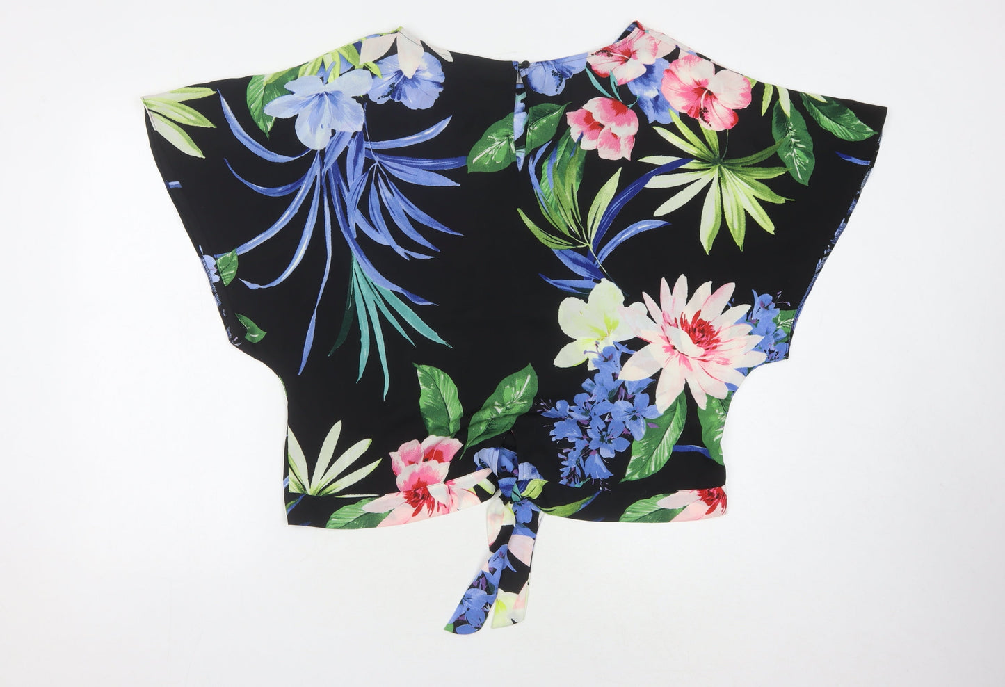 Debenhams Women's Floral Top, Black, Size 16, Relaxed Style