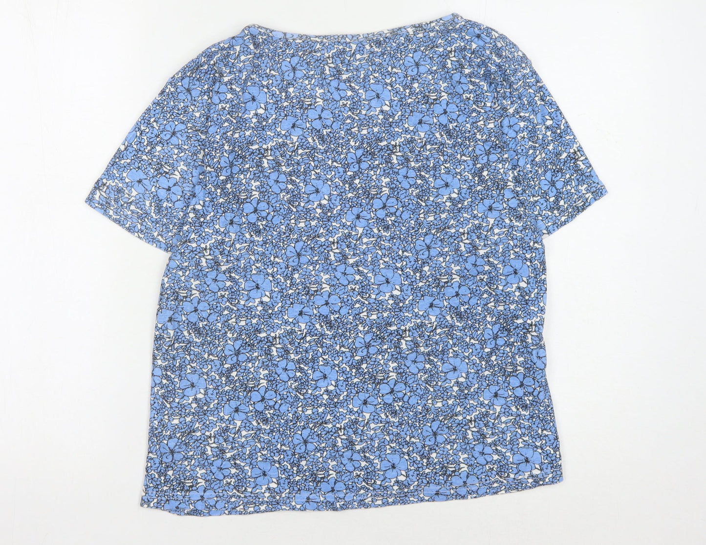 Cerulean Women's Blue Floral T-Shirt - Size 14