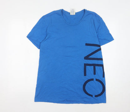 Additional front view of Adidas Men’s Blue Crew Neck T-Shirt, size L