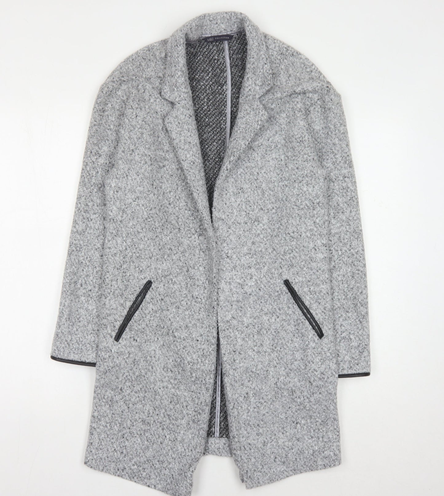Marks and Spencer Women's Grey Collared Knit Jumper Size 6