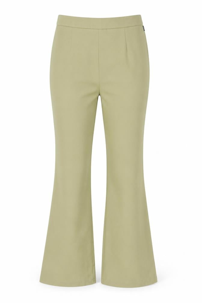 PrettyLittleThing Women's Green Flared Trousers Size 10