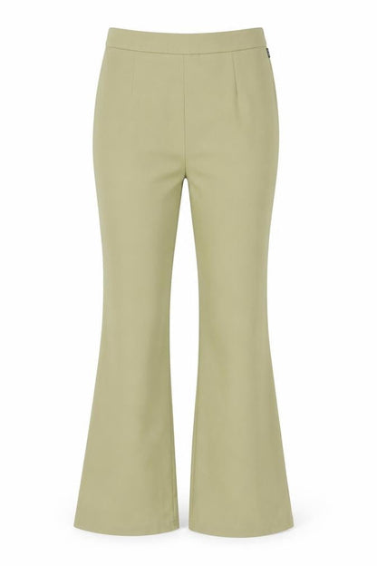 PRETTYLITTLETHING Women's Green Flared Trousers Size 10