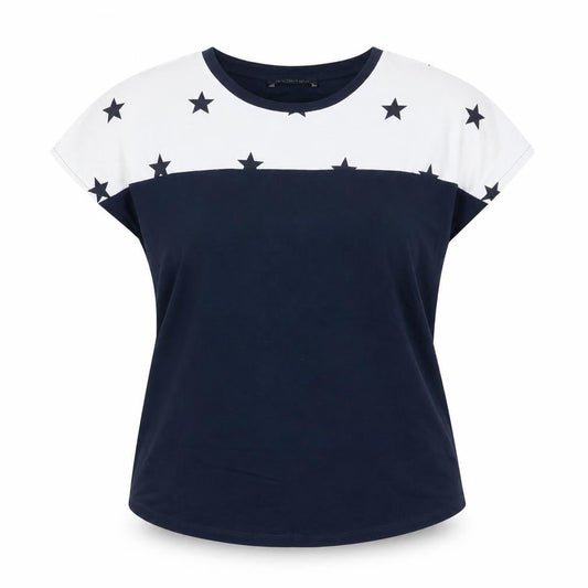 Marks and Spencer Women's Black Star T-Shirt - Size 8