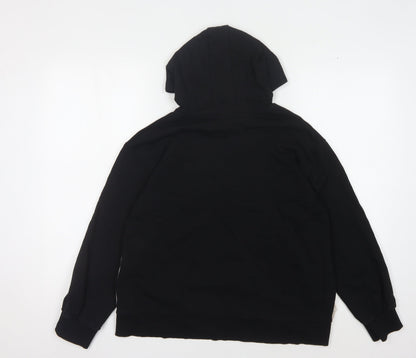 Back view of Disney at George girls’ black beige pullover hoodie 11-12 years