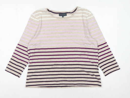 Viyella Women's Multicoloured Striped T-Shirt, Size L