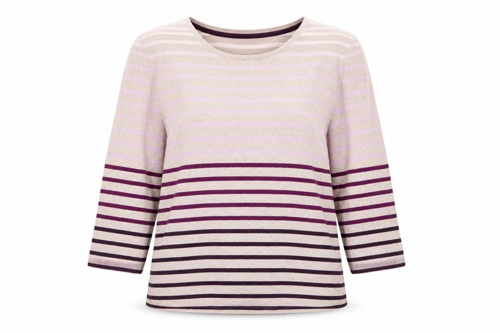 Viyella Women's Multicoloured Striped T-Shirt, Size L