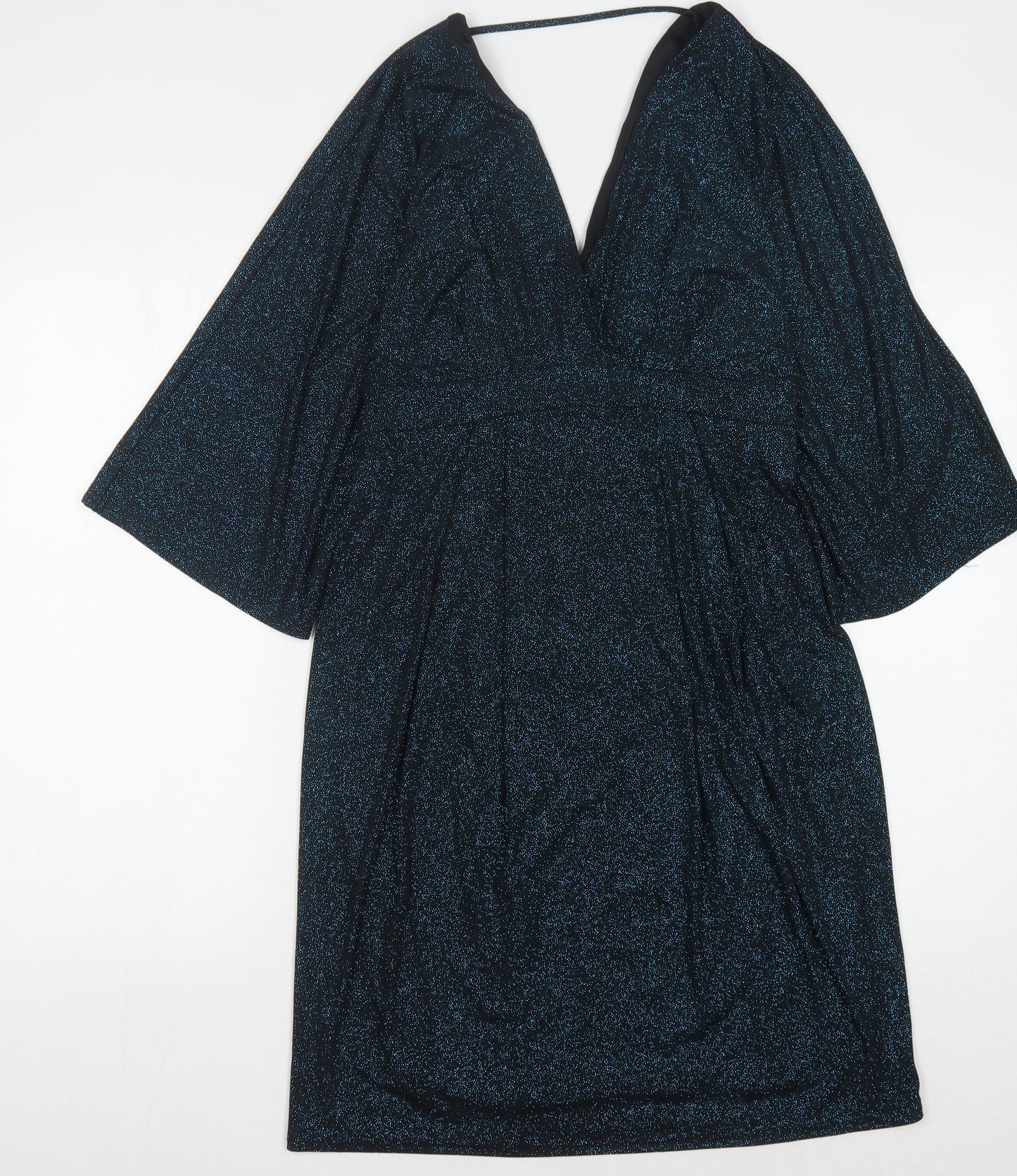 ASOS Women's Black Glitter V-Neck Party Dress Size 8