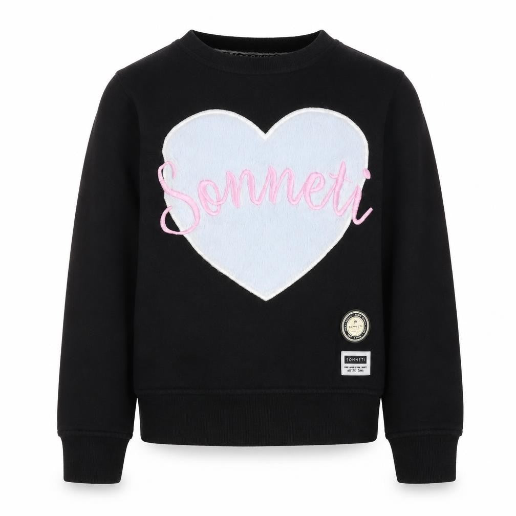 Sonneti Girls Black Sweatshirt 12-13 Years - Embroidered