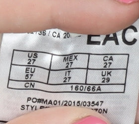 Brand and care label for Guess Women's Black Straight Trousers -, size 29