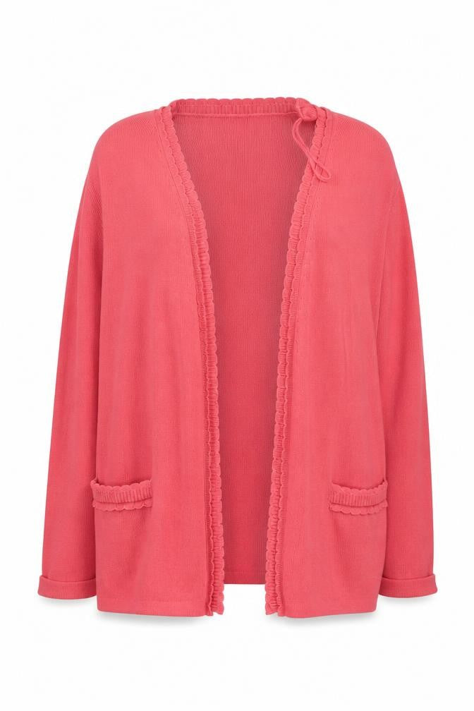 Eastex Women's Pink Open Front Cardigan, Size 12, Long Sleeve