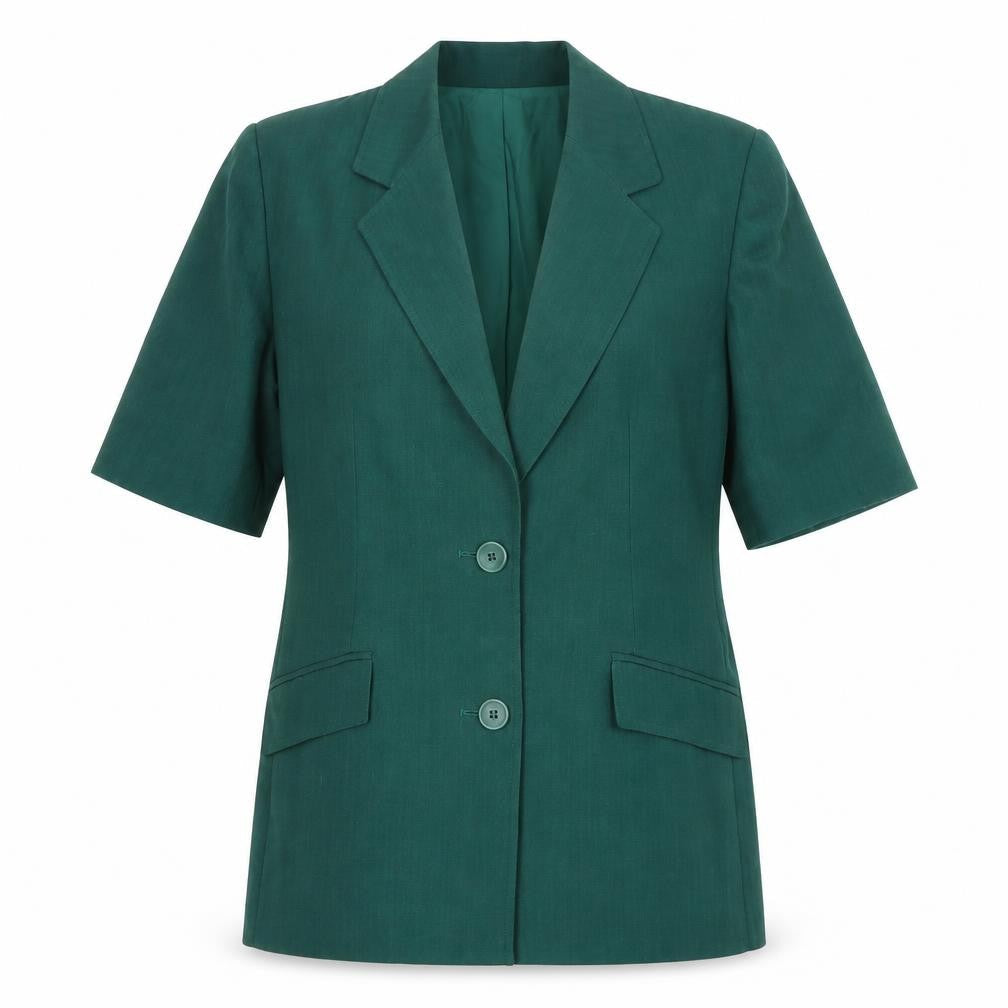 Viyella Women's Green Blazer Size 10 Short Sleeve Elegant