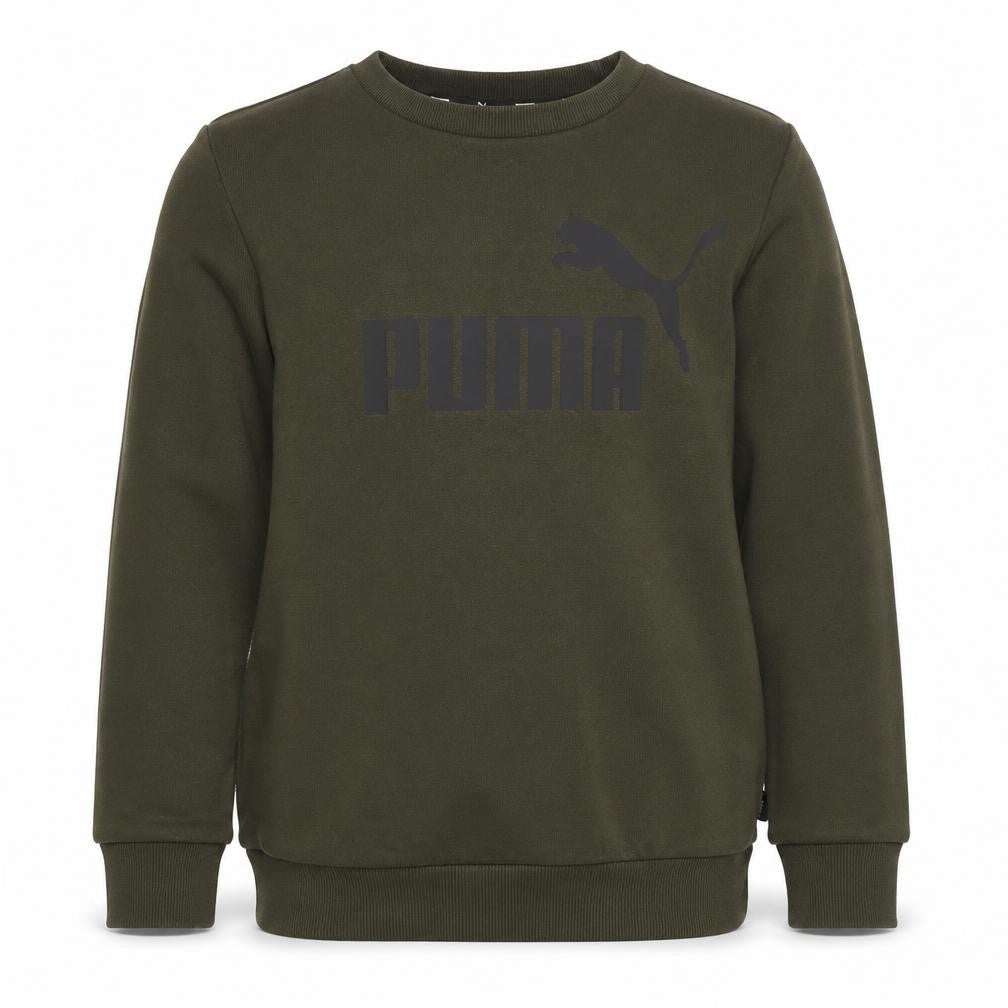 Puma Boys Green Crew Neck Sweatshirt with Logo, Size 11-12Y