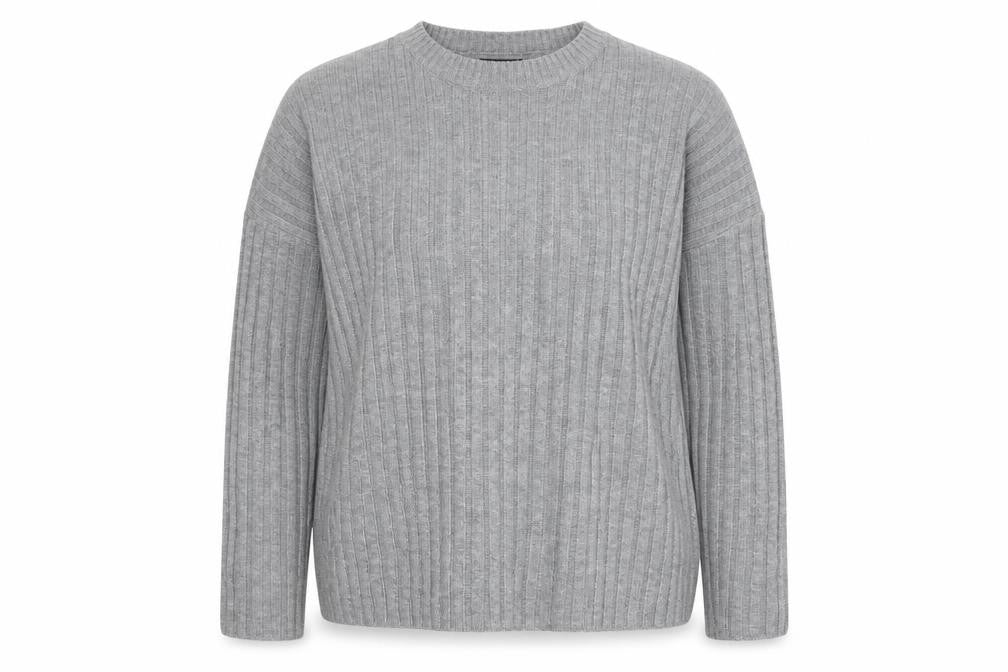 Firetrap Women's Grey Chunky-Knit Jumper Size 14