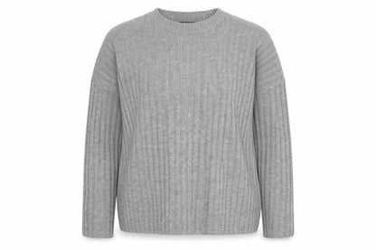 Firetrap Women's Grey Chunky-Knit Jumper Size 14