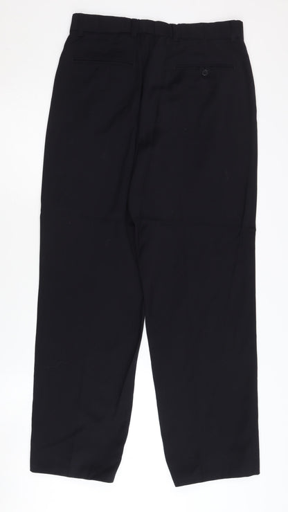 Pierre Cardin Men's Black Wool Trousers 38 IN