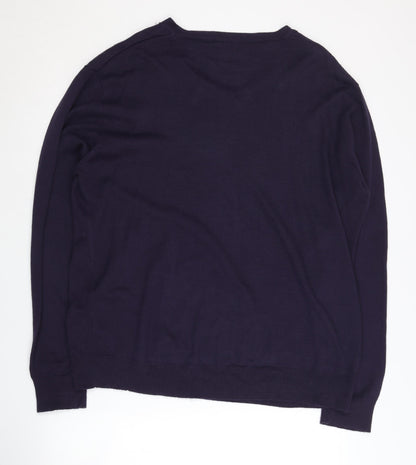 Back view of St George by Duffer Men's Blue XL jumper