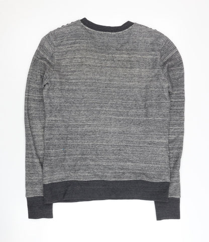Back view of J.Crew Women's Grey Studded Pullover Sweatshirt XS