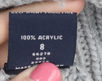 Soulcal & Co Women's Grey Cable-Knit Jumper Size 8