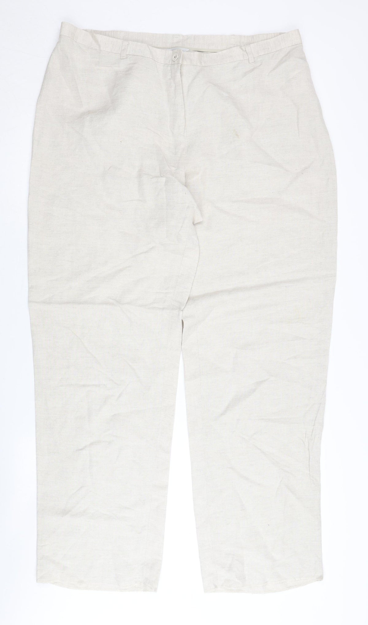 Windsmoor Women's Beige Trousers Size 16 Linen Blend