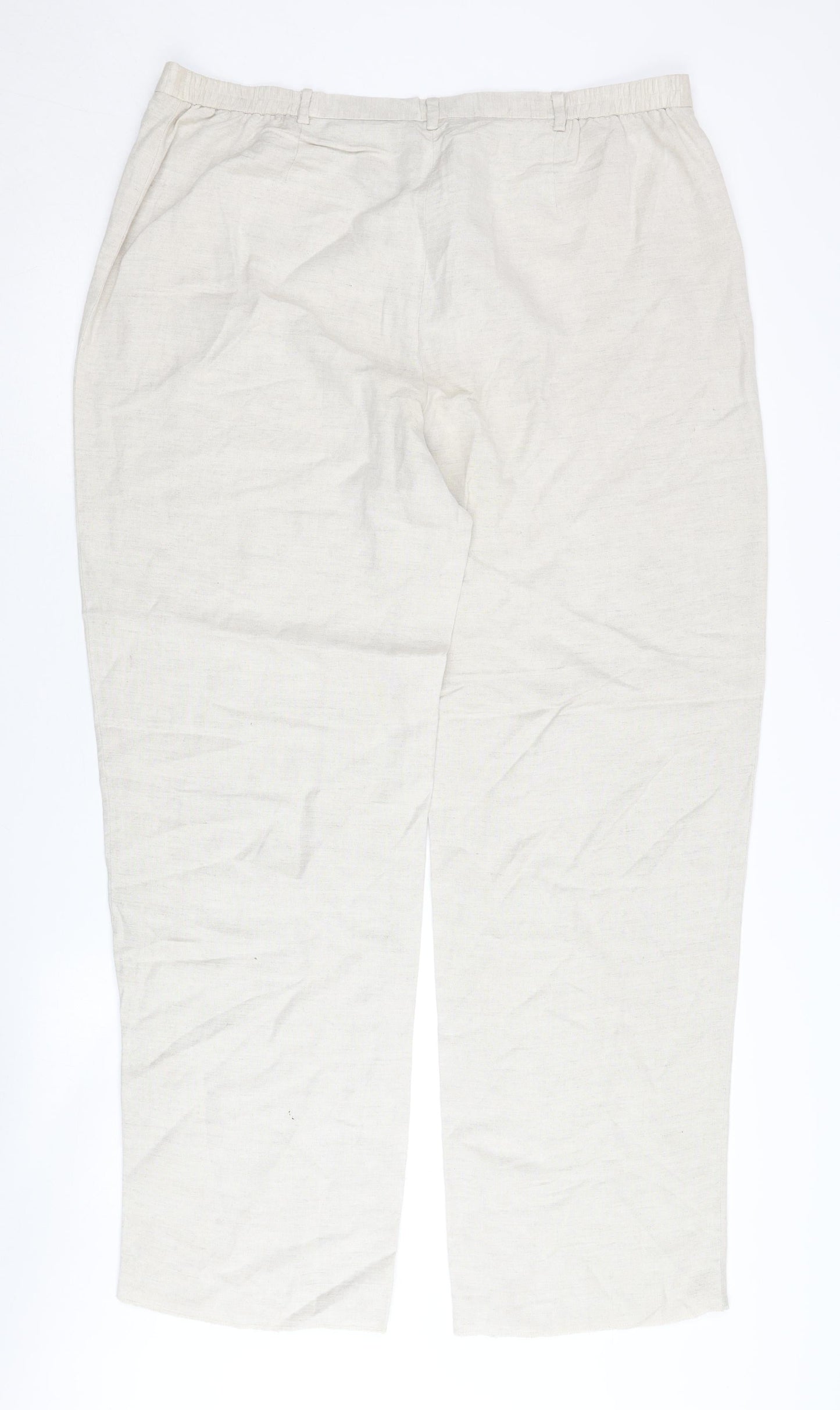 Windsmoor Women's Beige Trousers Size 16 Linen Blend