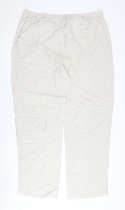 Windsmoor Women's Beige Trousers Size 16 Linen Blend
