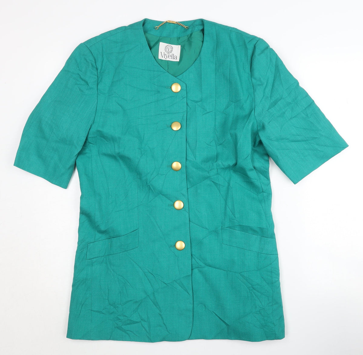 Viyella Women's Green Blazer, Size 10, Short Sleeve