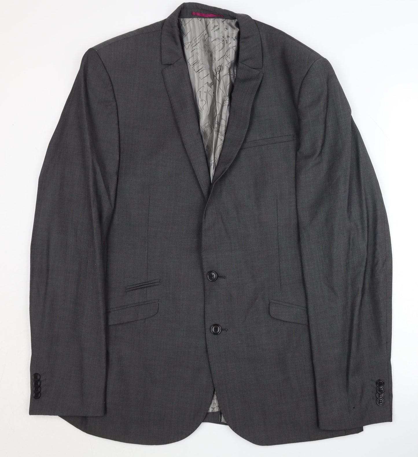 White Label Men's Grey Blazer 42L Long Jacket
