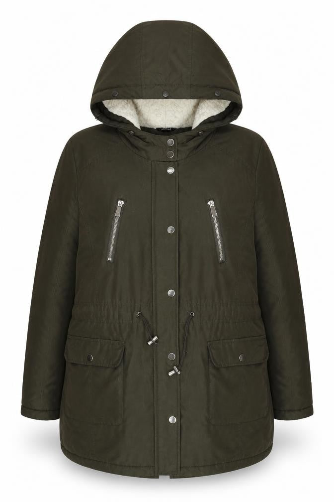 Classics Women Green Parka Jacket Size 18 with Hood