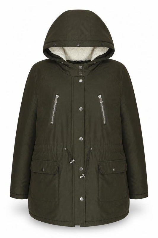 Classics Women Green Parka Jacket Size 18 with Hood