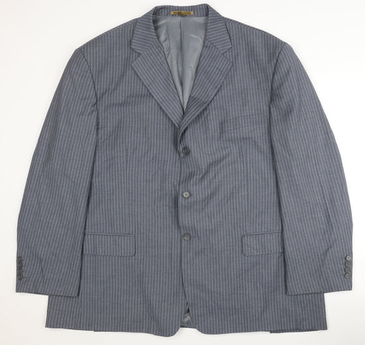 M.G. Men's Grey Striped Suit Jacket Size 52 Formal Wear