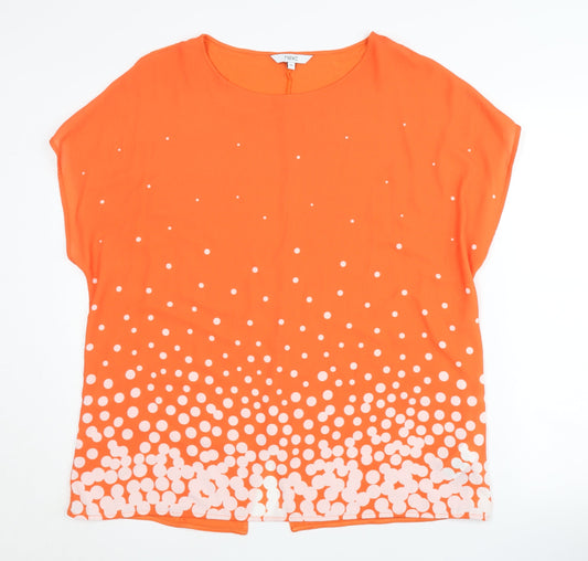 Next Women's Orange Polka Dot Jersey T-Shirt Size 18