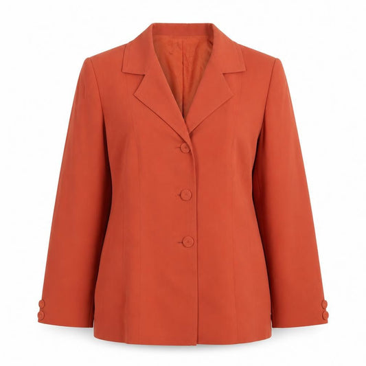Episode Women's Orange Blazer, Size 16, Lined, Three-Button