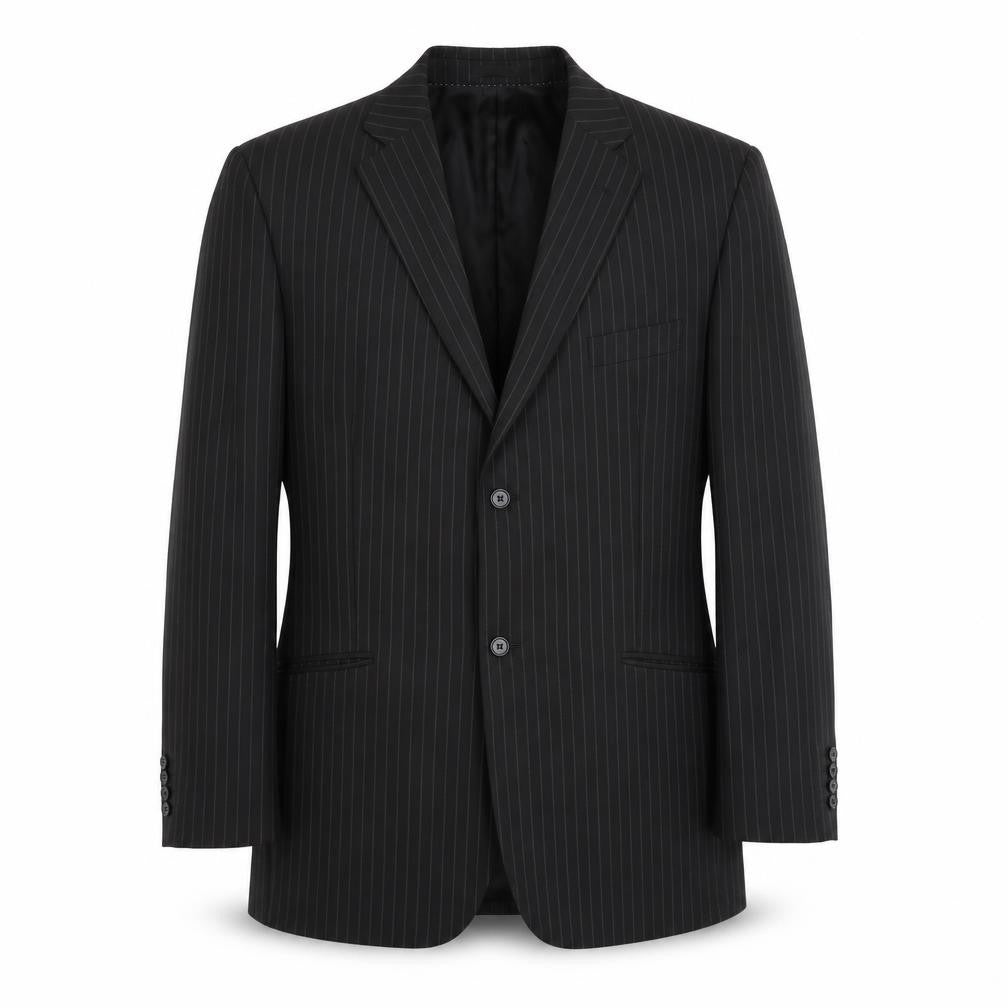 Greenwoods Men's Black Pinstriped Blazer Size 46