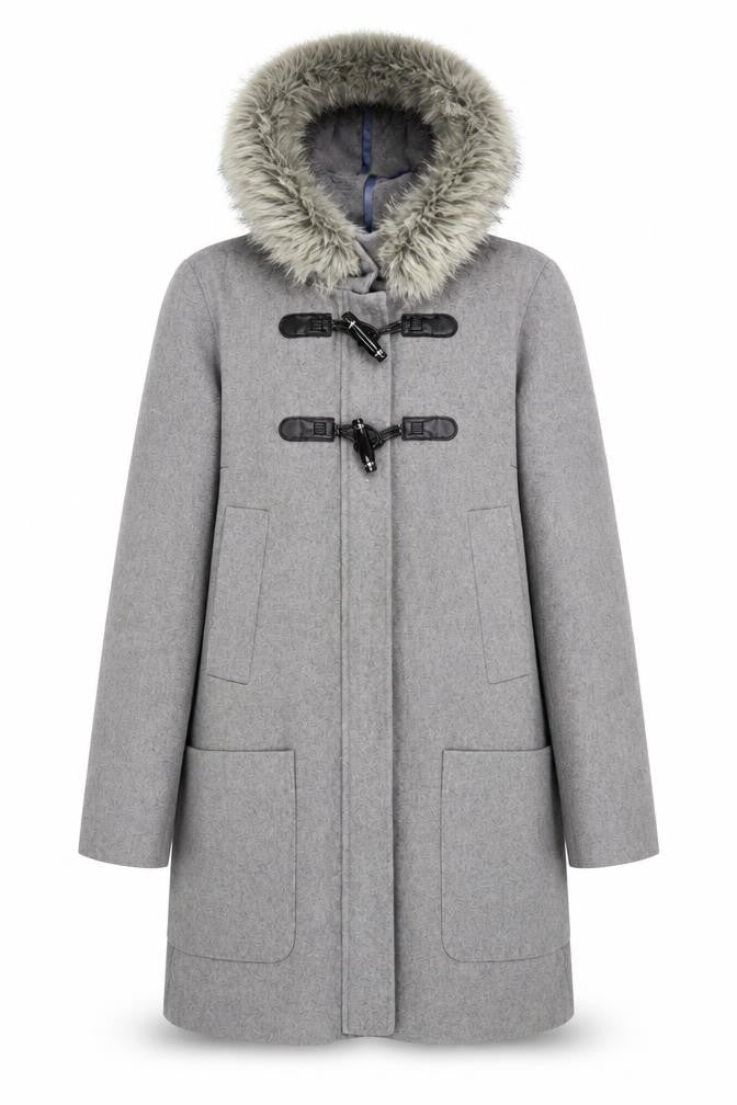 Next Women's Grey Duffle Coat, Size 10, Tall, Hooded