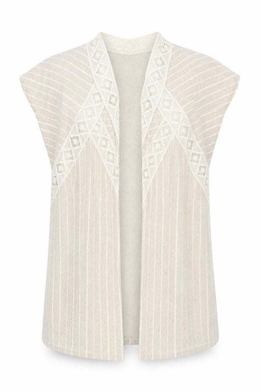 Zara Women's Beige Cape Sleeveless Open-Knit Jumper S