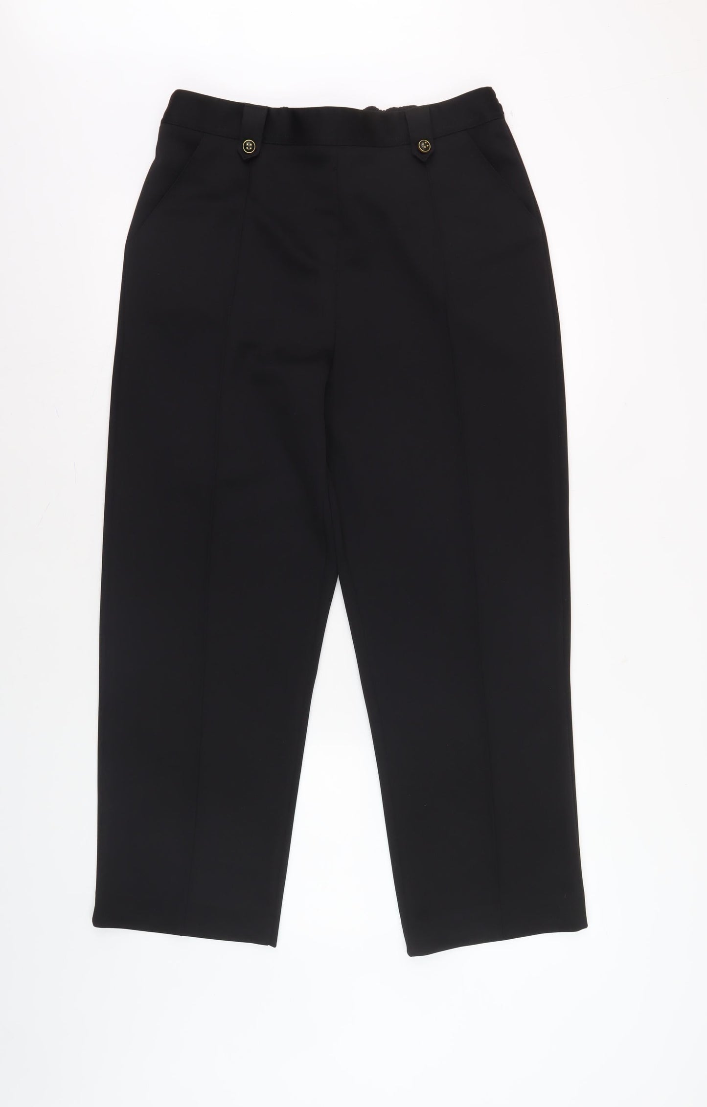 Bm Womens Black Straight Trousers Size 14
