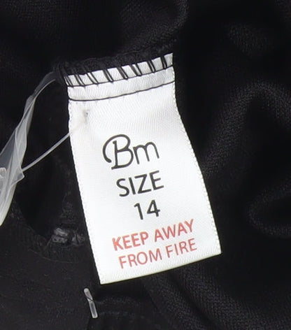 Bonmarché Womens Black Straight Trousers Size 14